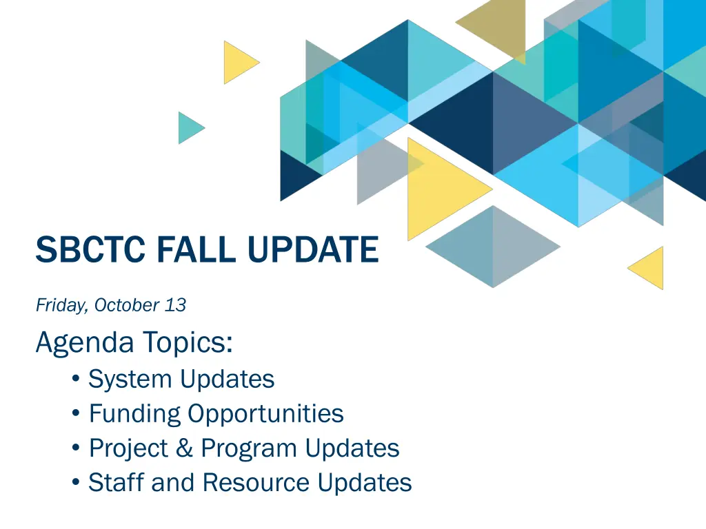 sbctc fall update