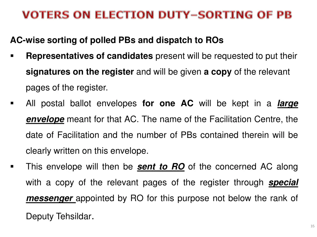 ac wise sorting of polled pbs and dispatch to ros