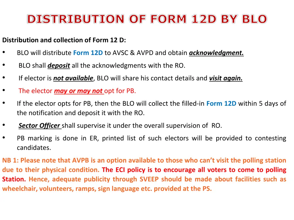 distribution of form 12d by blo