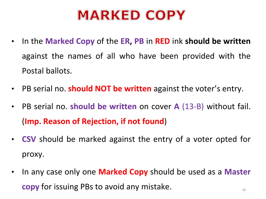 marked copy