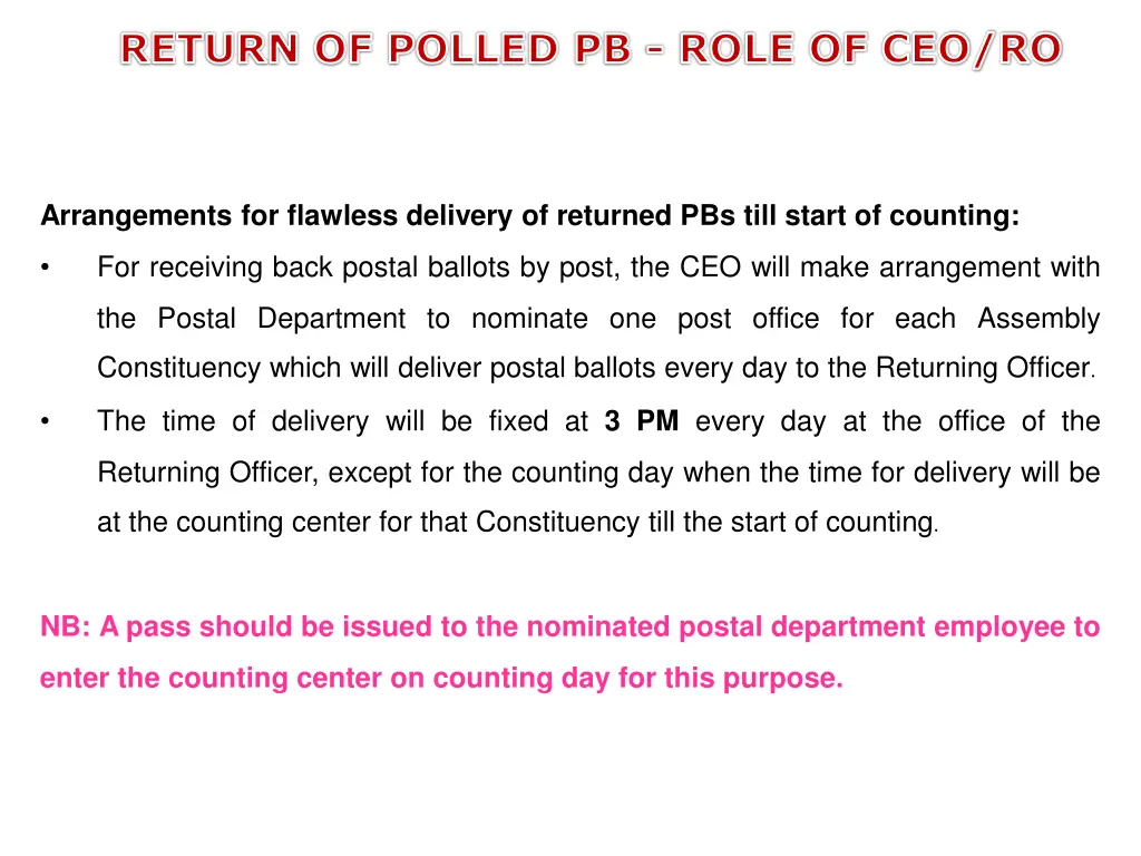 return of polled pb role of ceo ro