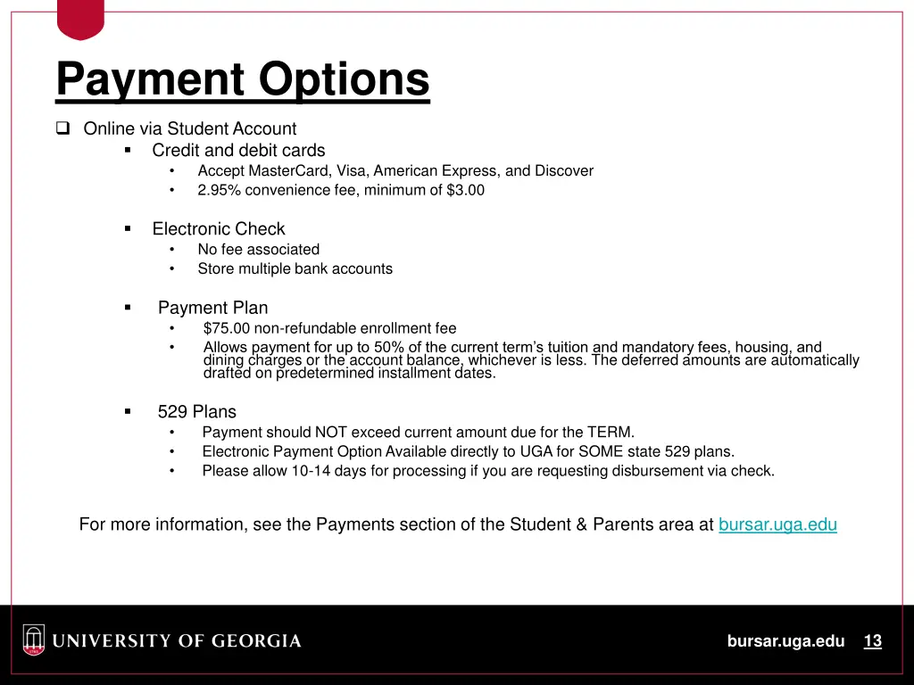 payment options