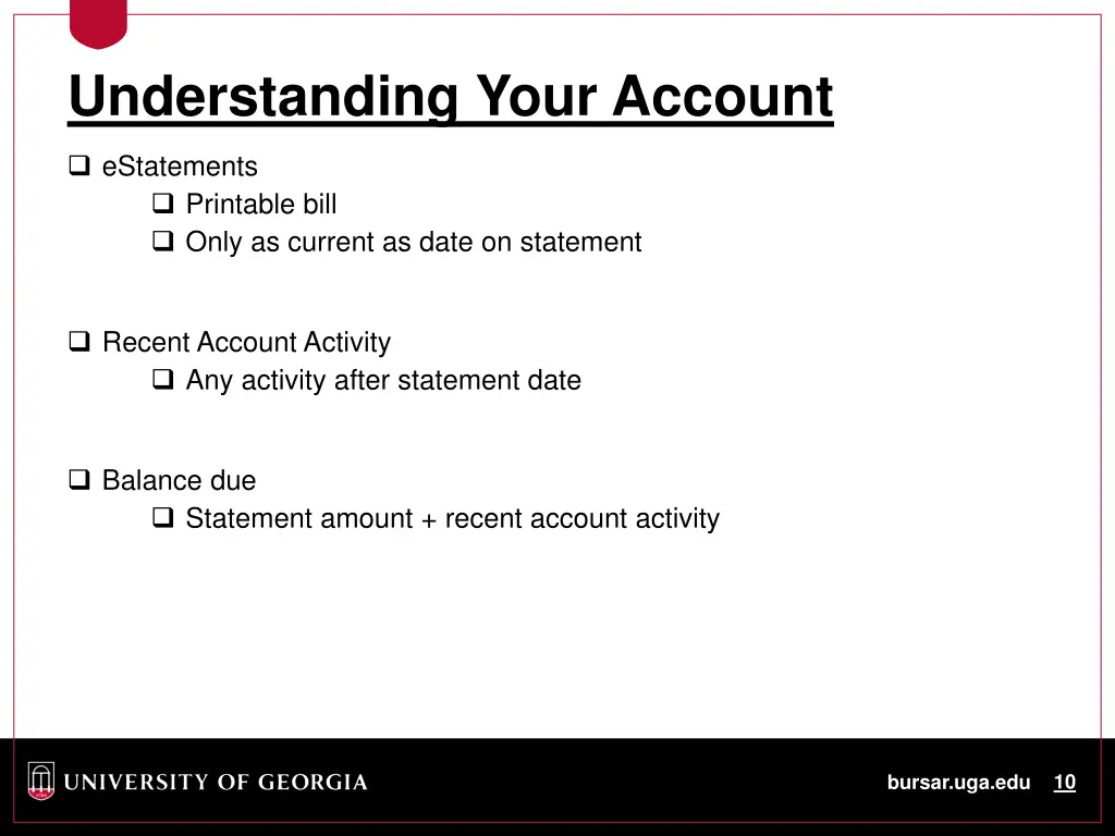 understanding your account