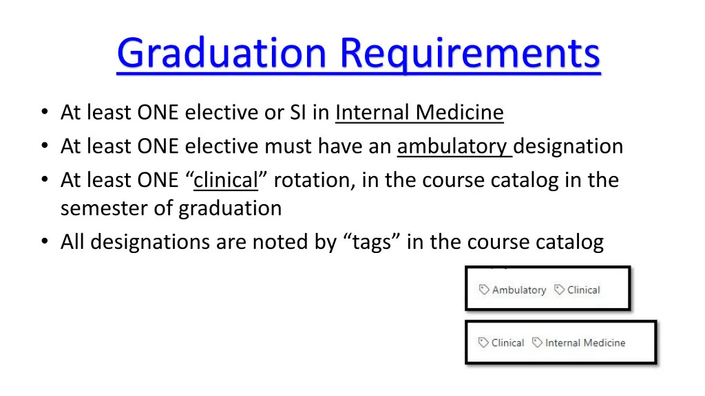 graduation requirements 1