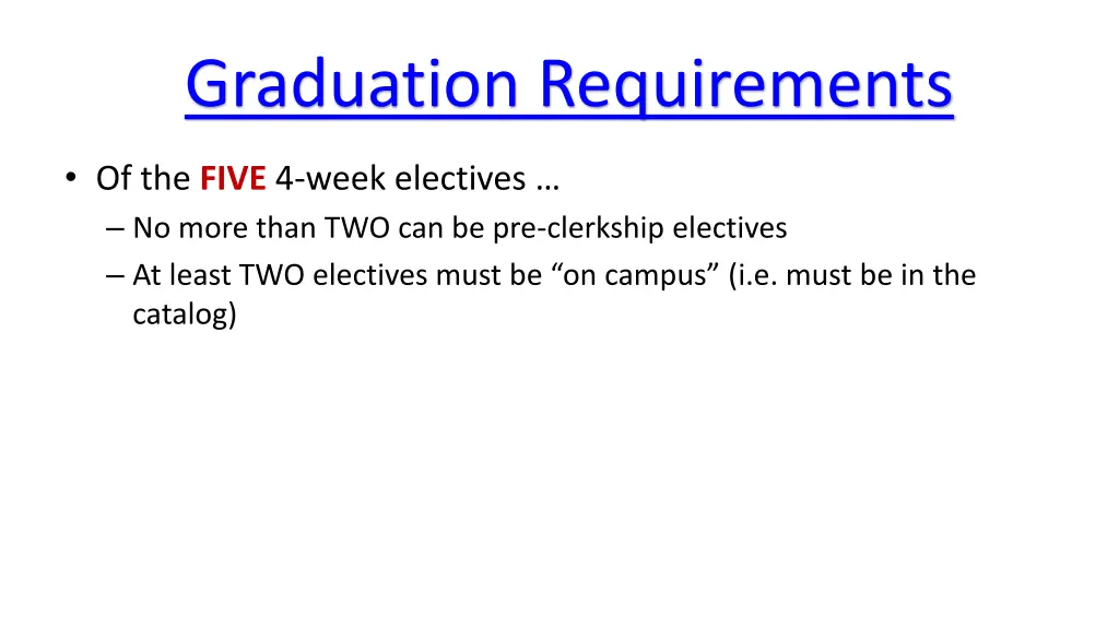 graduation requirements