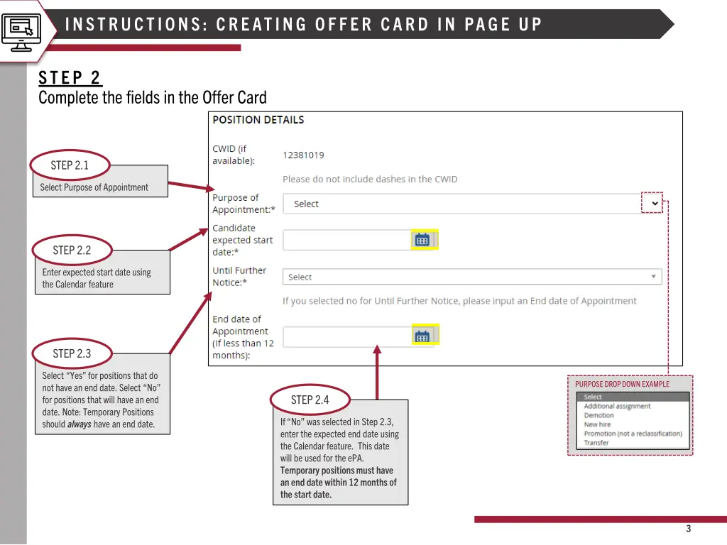 instructions creating offer card in page up 1