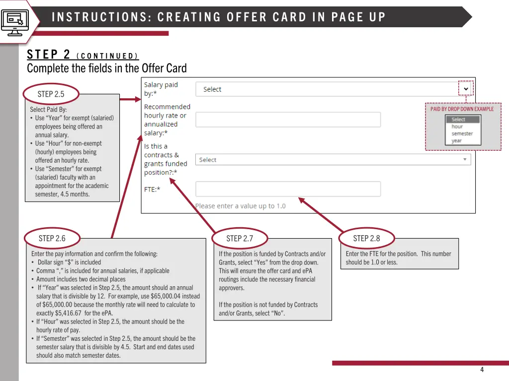 instructions creating offer card in page up 2