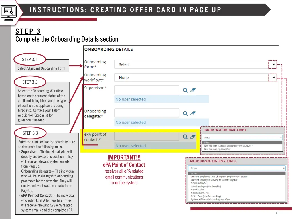 instructions creating offer card in page up 6