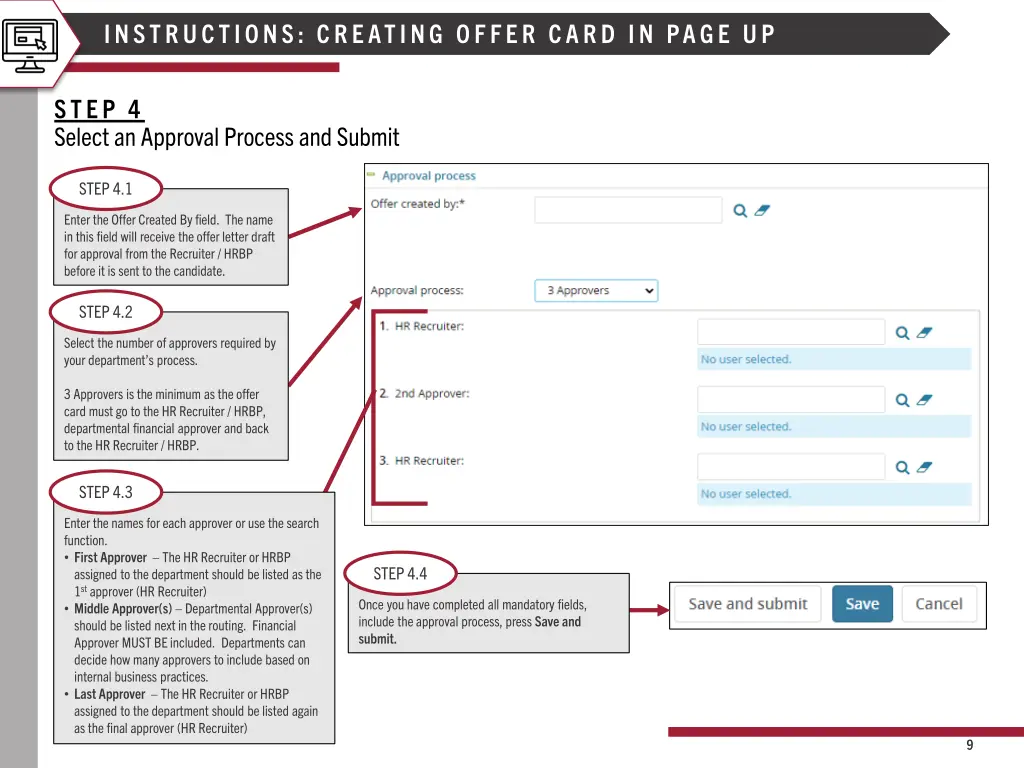 instructions creating offer card in page up 7