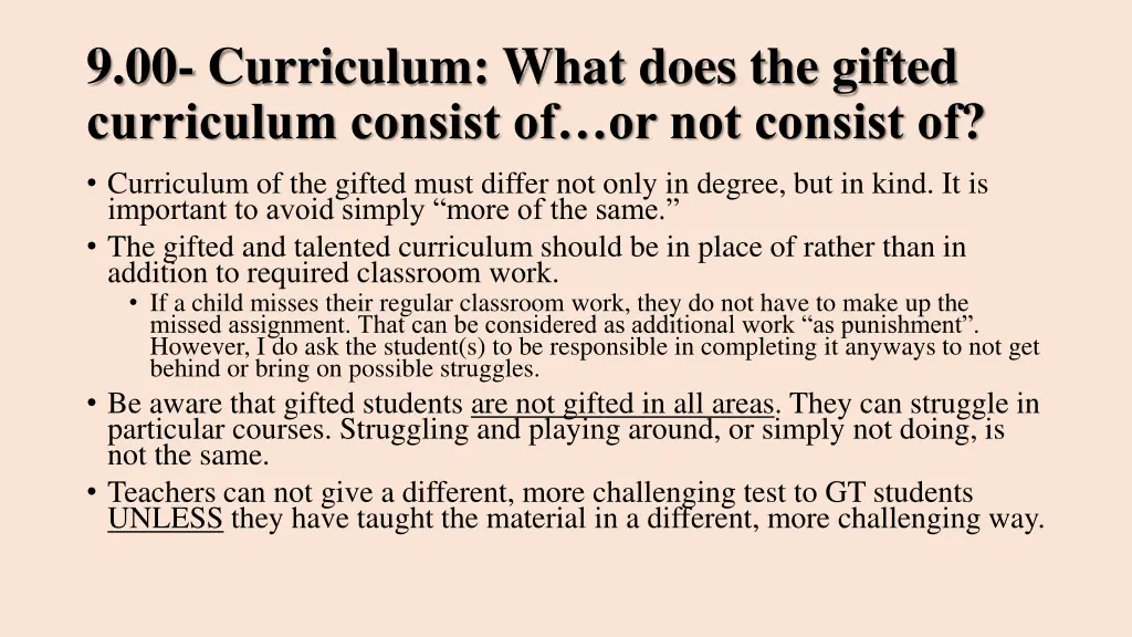 9 00 curriculum what does the gifted curriculum