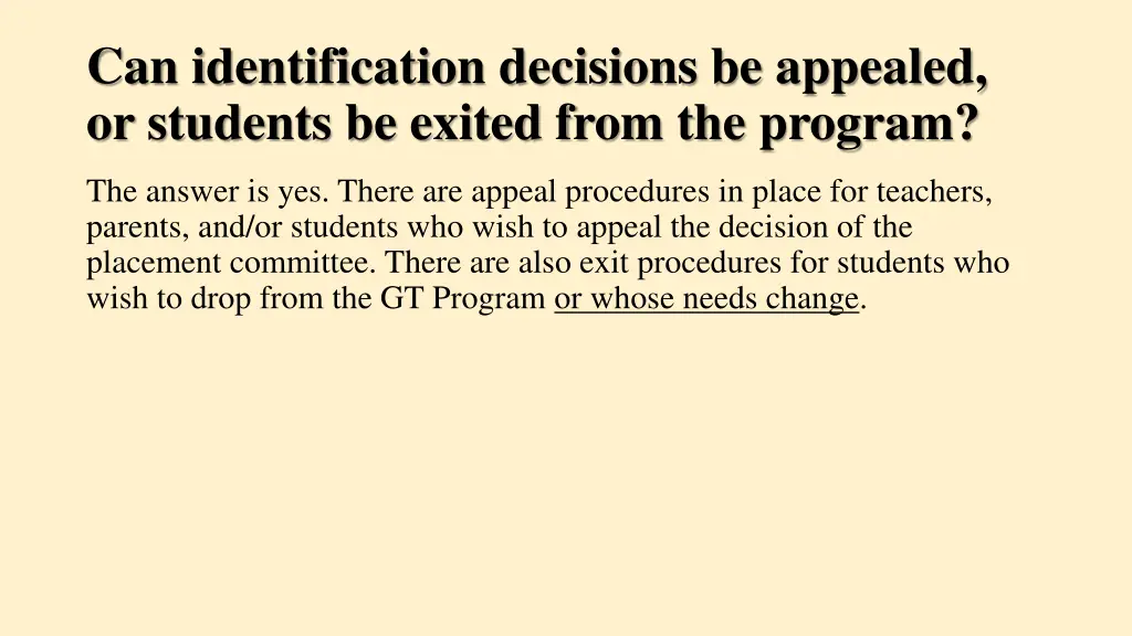 can identification decisions be appealed