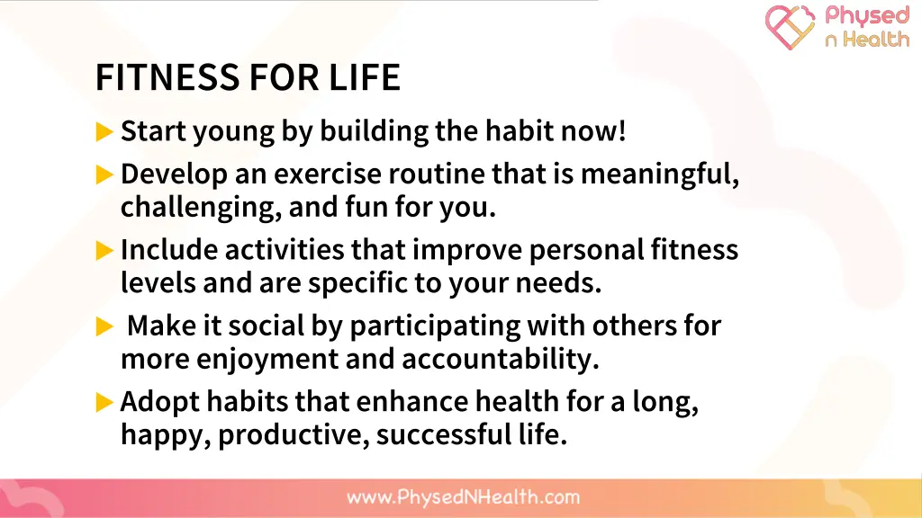 fitness for life start young by building