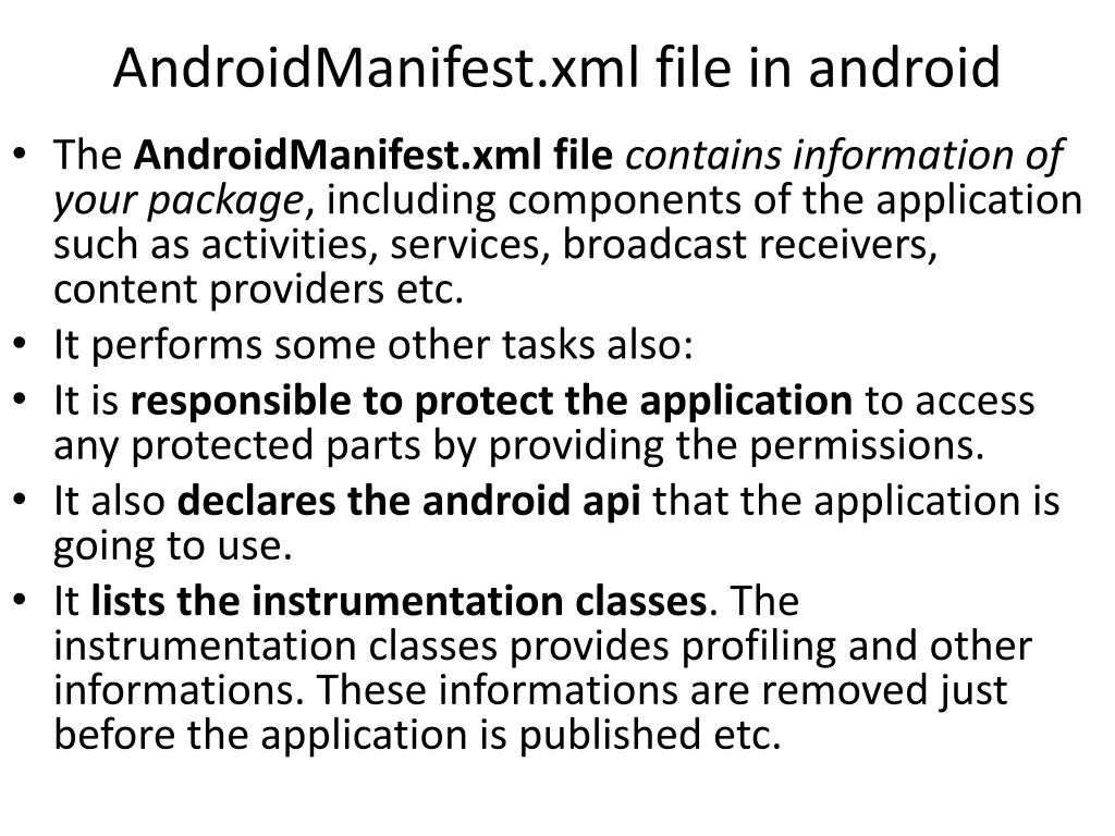 androidmanifest xml file in android
