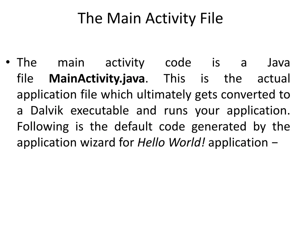 the main activity file