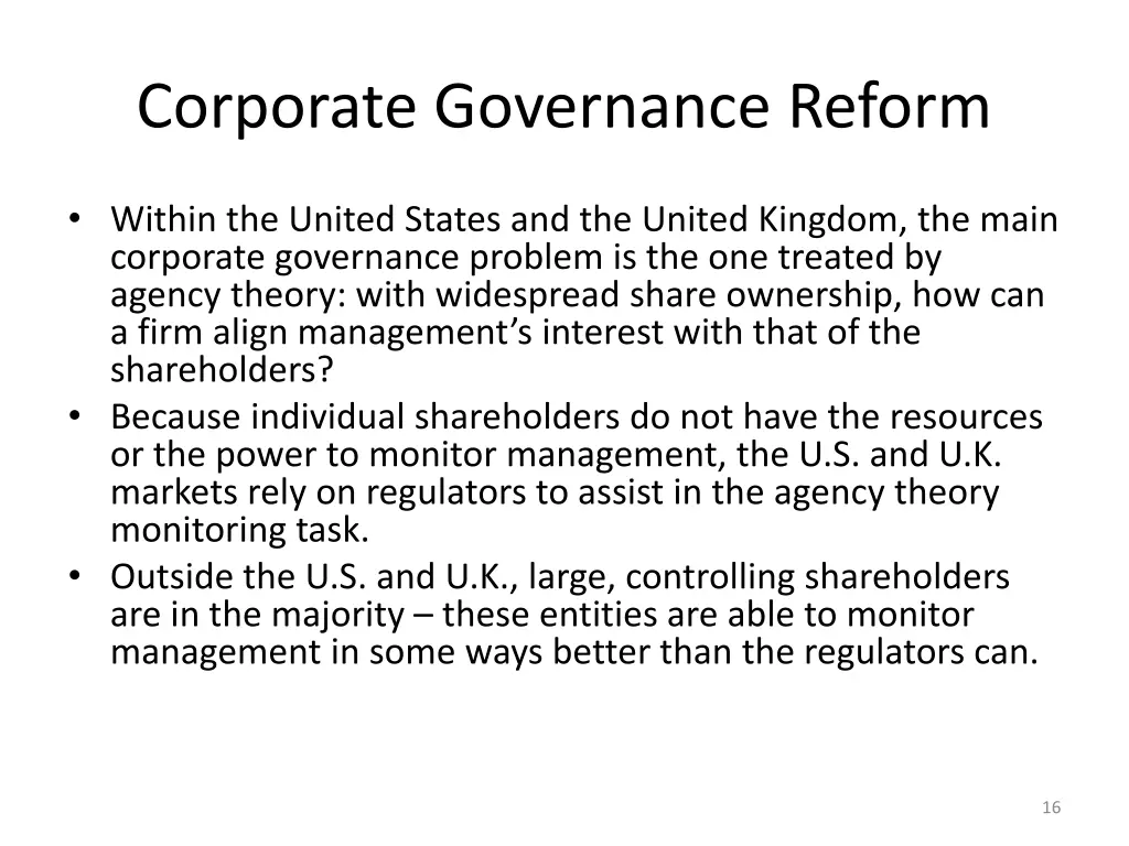 corporate governance reform