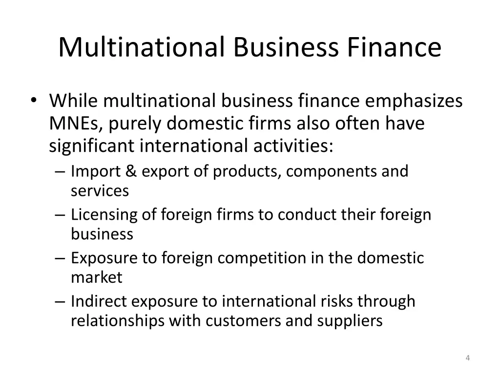 multinational business finance