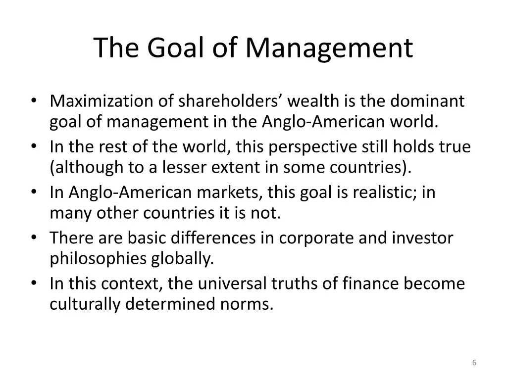 the goal of management