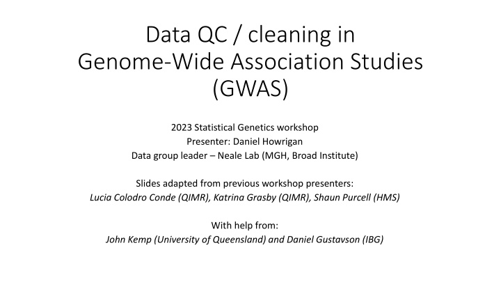 data qc cleaning in genome wide association
