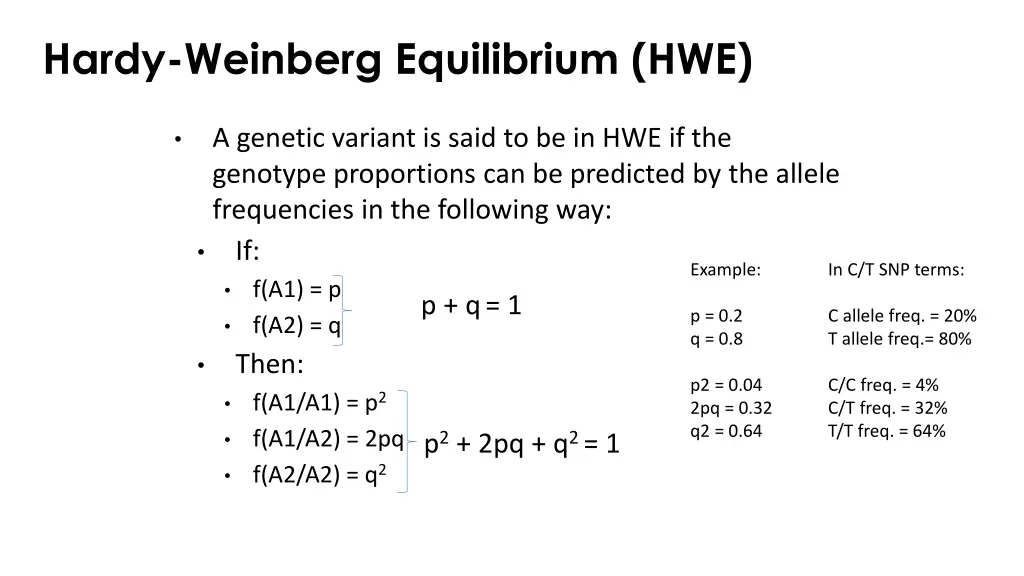 hardy weinberg equilibrium hwe