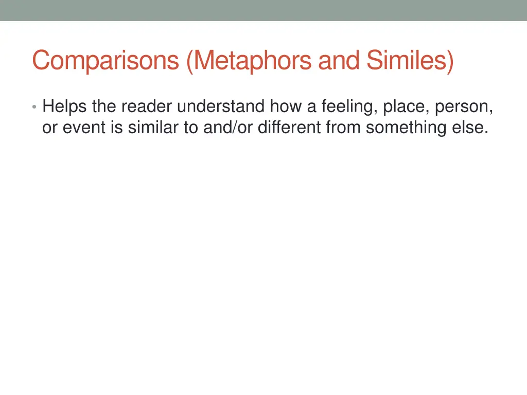 comparisons metaphors and similes