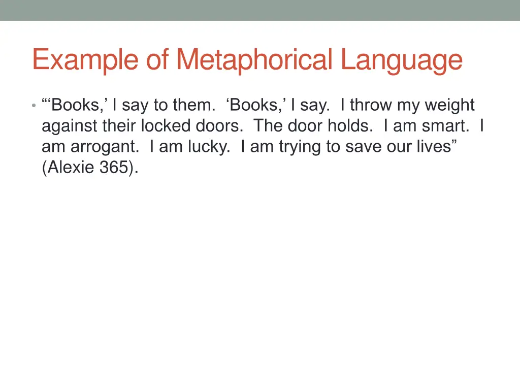 example of metaphorical language