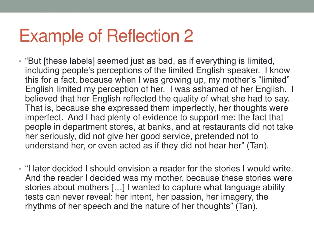 example of reflection 2