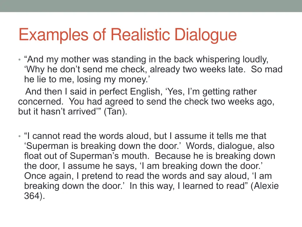 examples of realistic dialogue