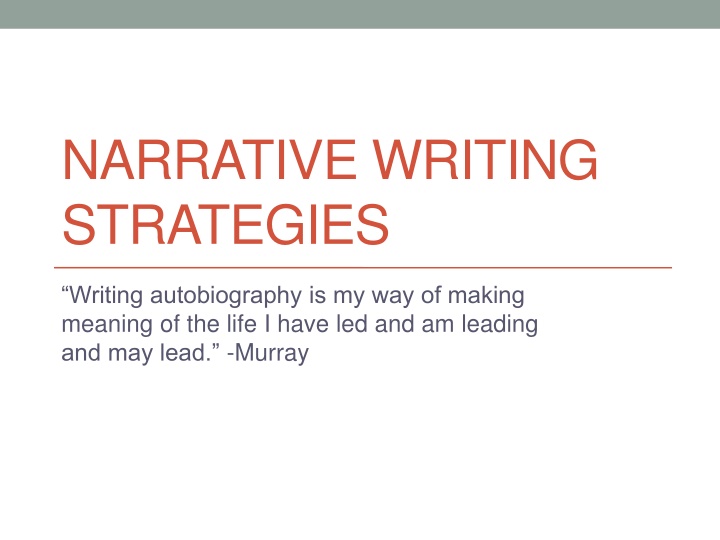 narrative writing strategies