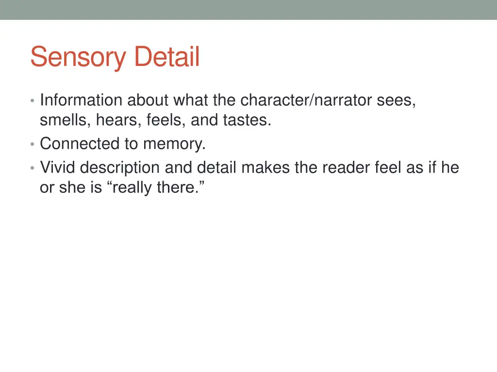 sensory detail