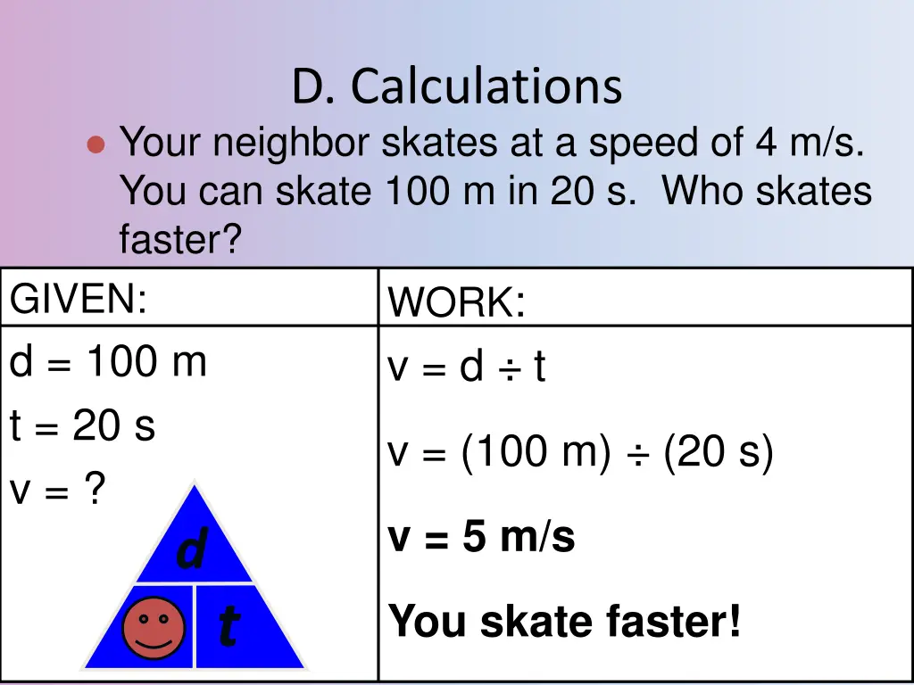 d calculations