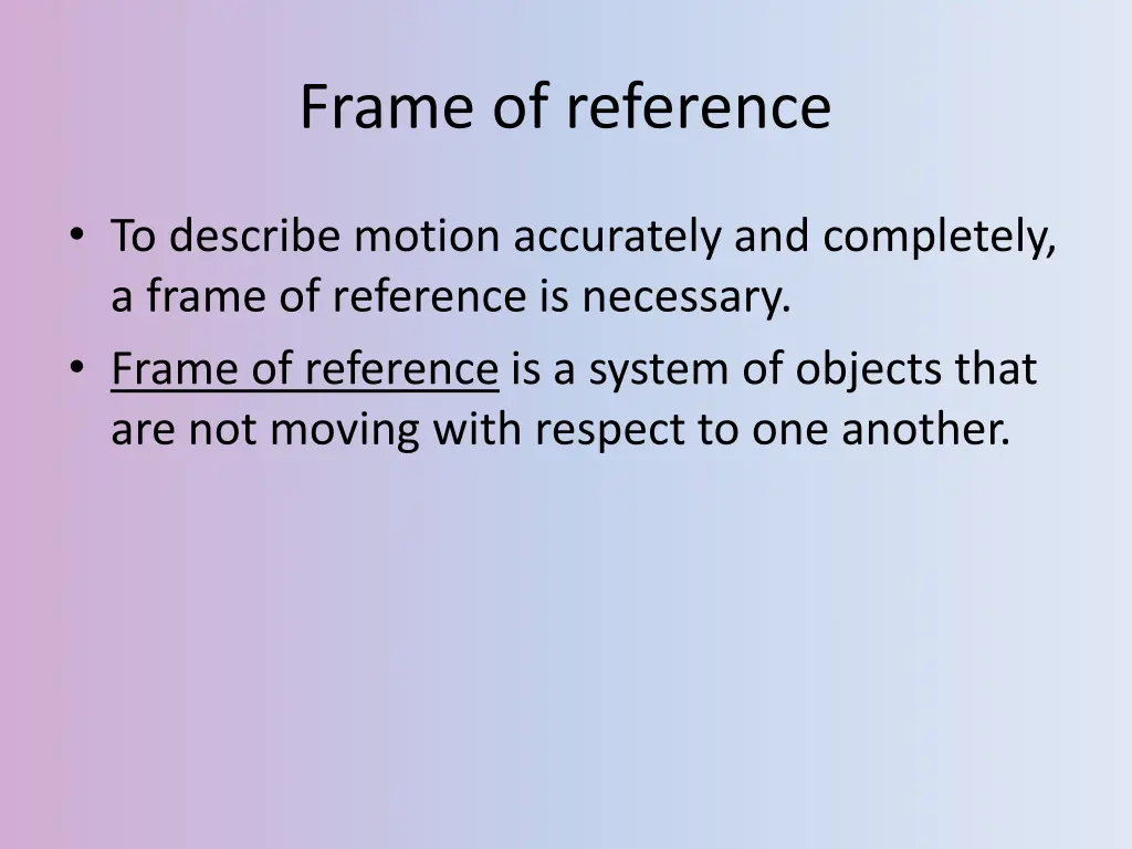 frame of reference