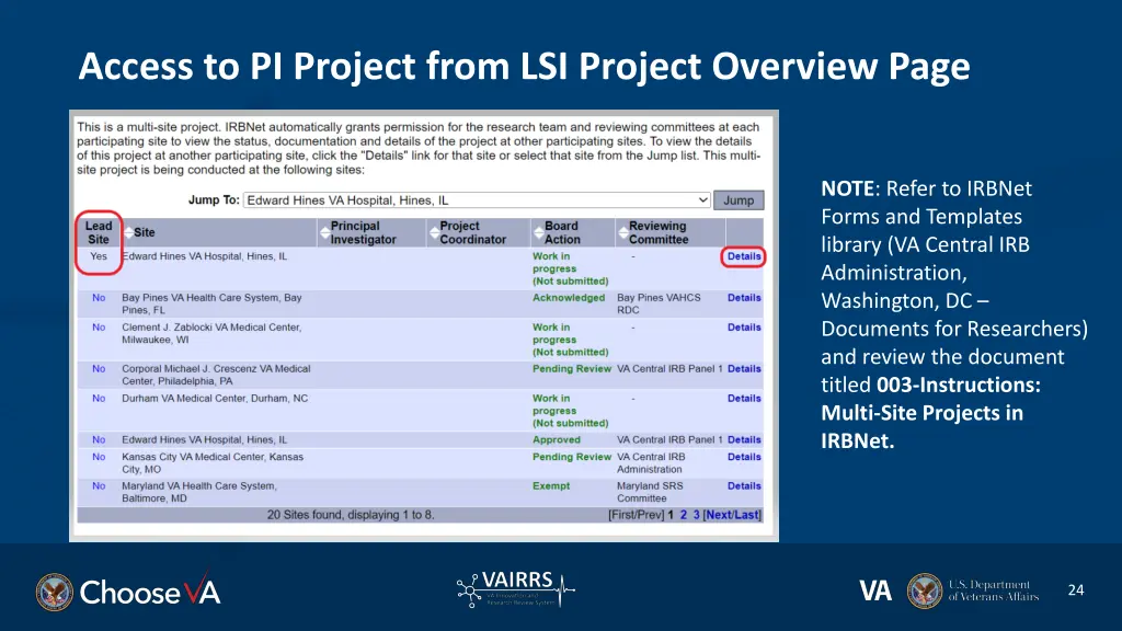 access to pi project from lsi project overview 1