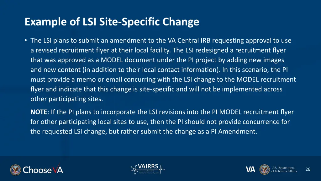 example of lsi site specific change