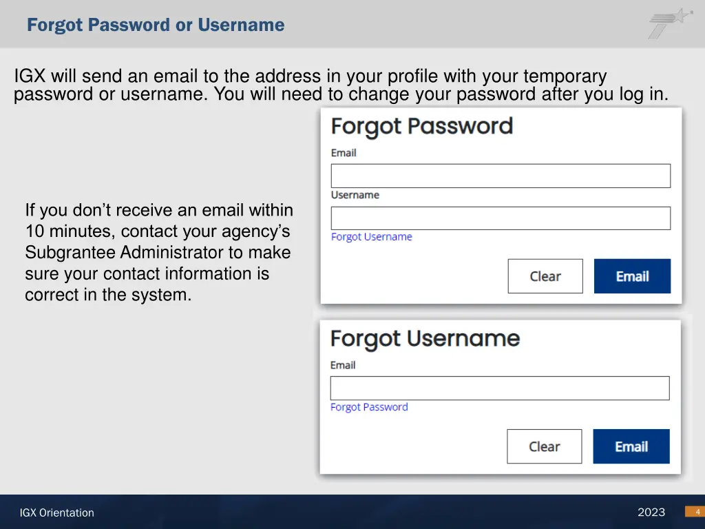 forgot password or username