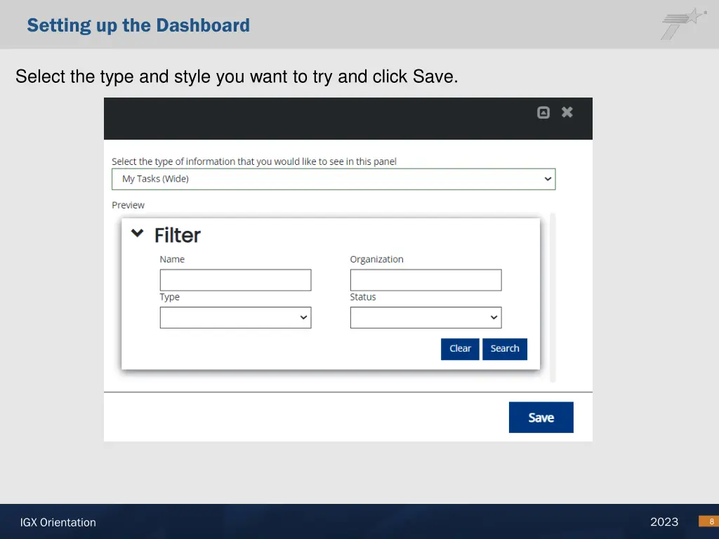 setting up the dashboard 2