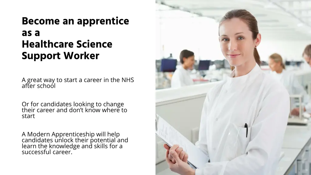 become an apprentice as a healthcare science