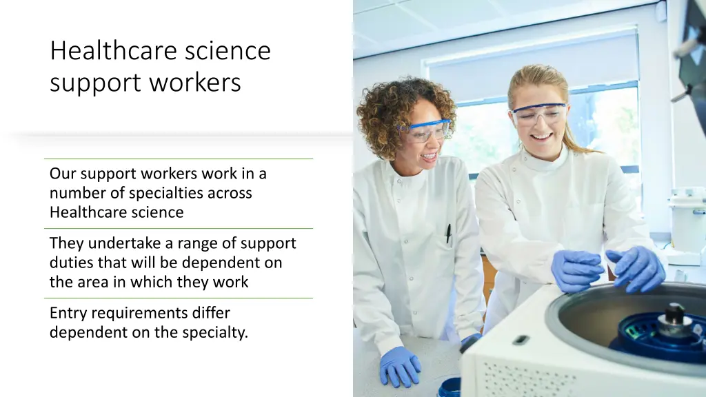 healthcare science support workers