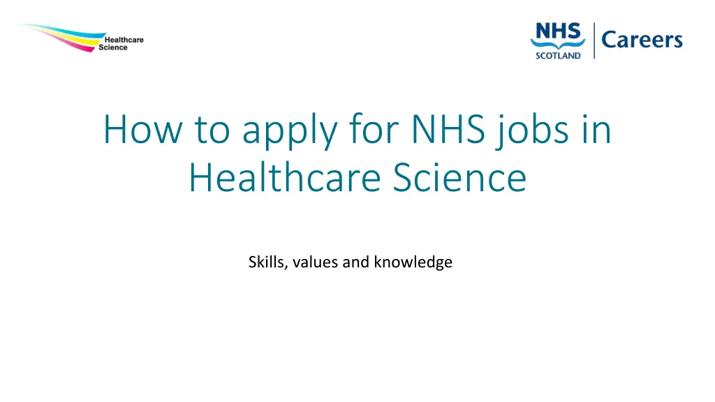 how to apply for nhs jobs in healthcare science