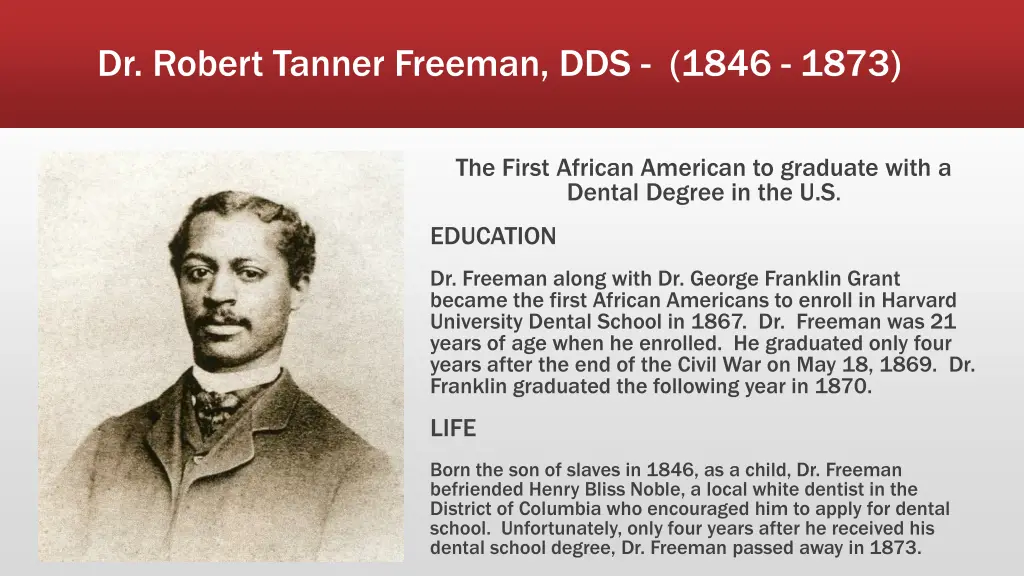 dr robert tanner freeman dds 1846 1873