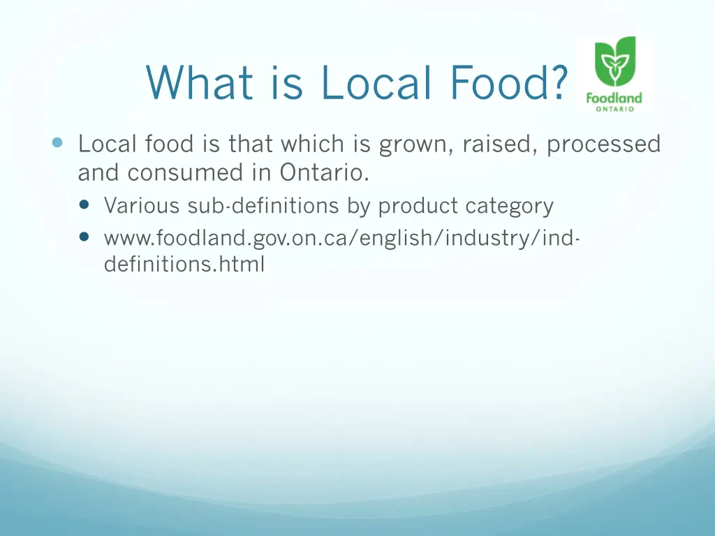 what is local food