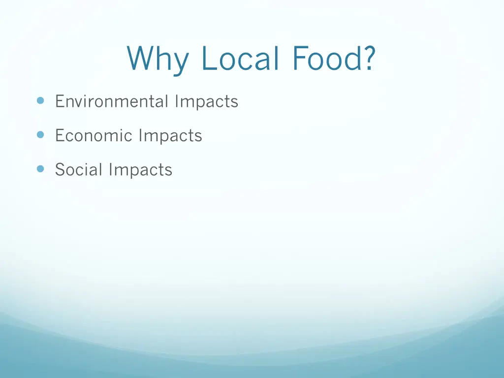 why local food