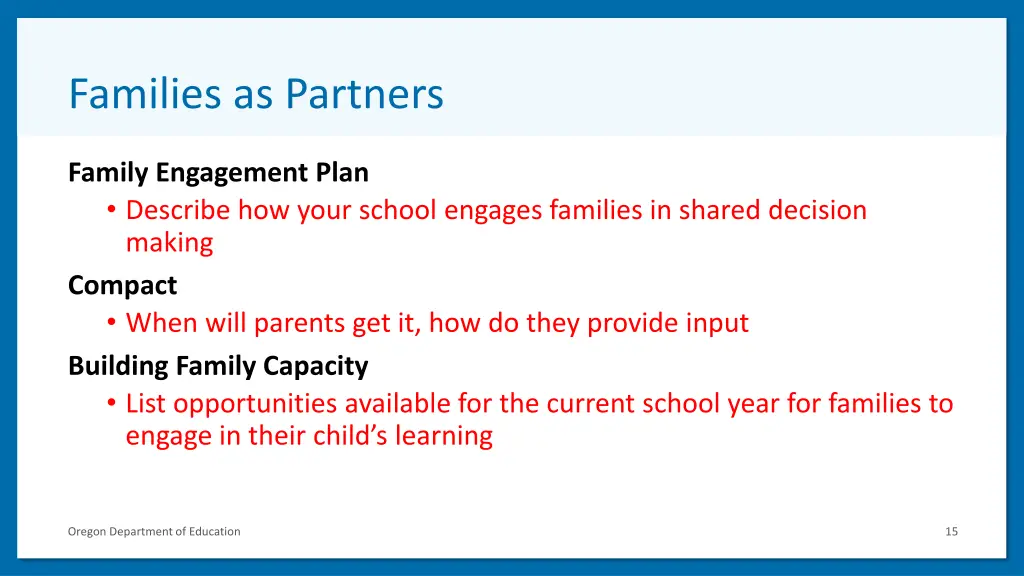 families as partners