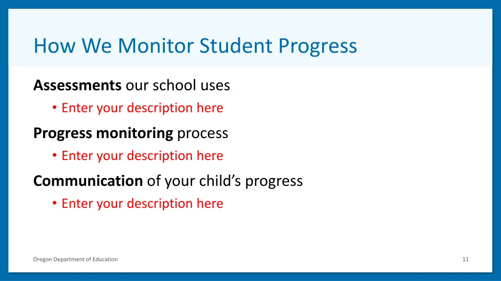 how we monitor student progress