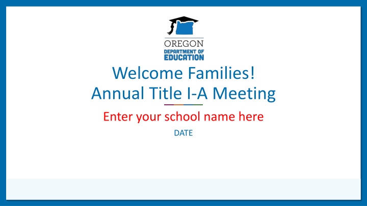 welcome families annual title i a meeting enter