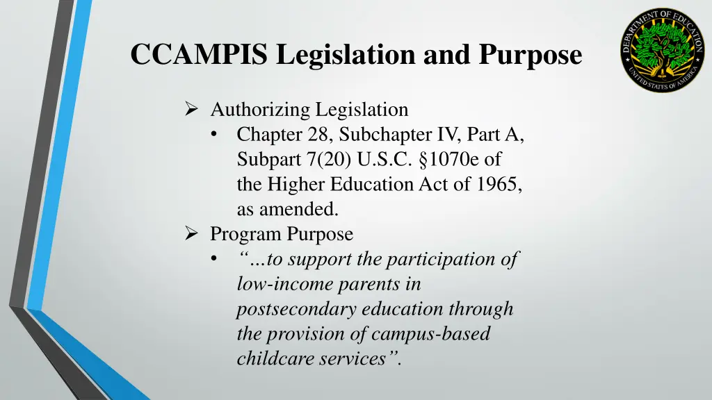 ccampis legislation and purpose