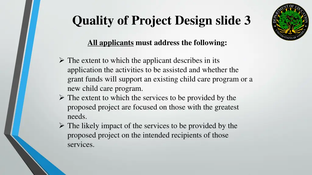 quality of project design slide 3