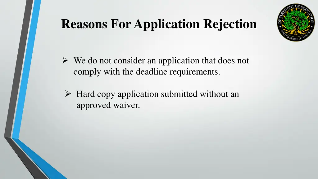 reasons for application rejection