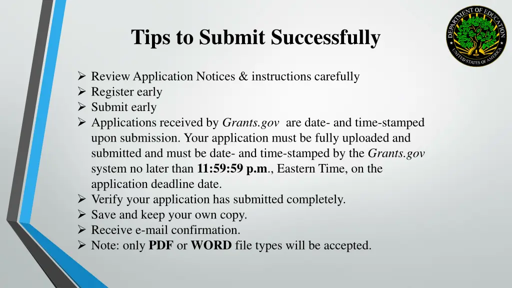 tips to submit successfully