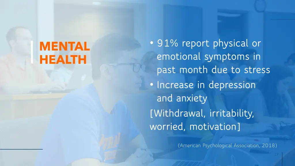 91 report physical or emotional symptoms in past