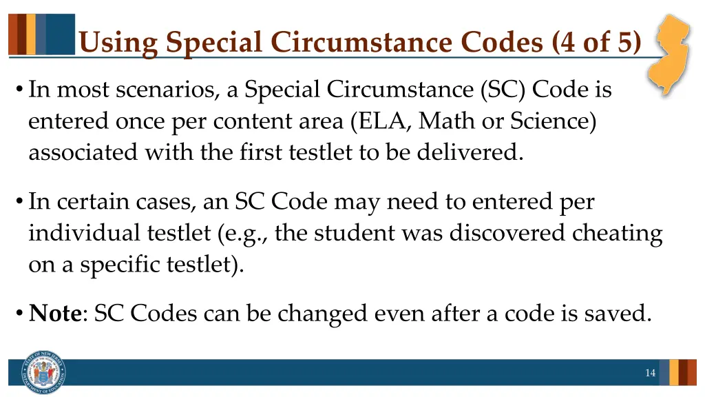 using special circumstance codes 4 of 5